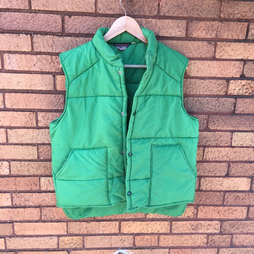 Green Vintage Vest Snap Puffer